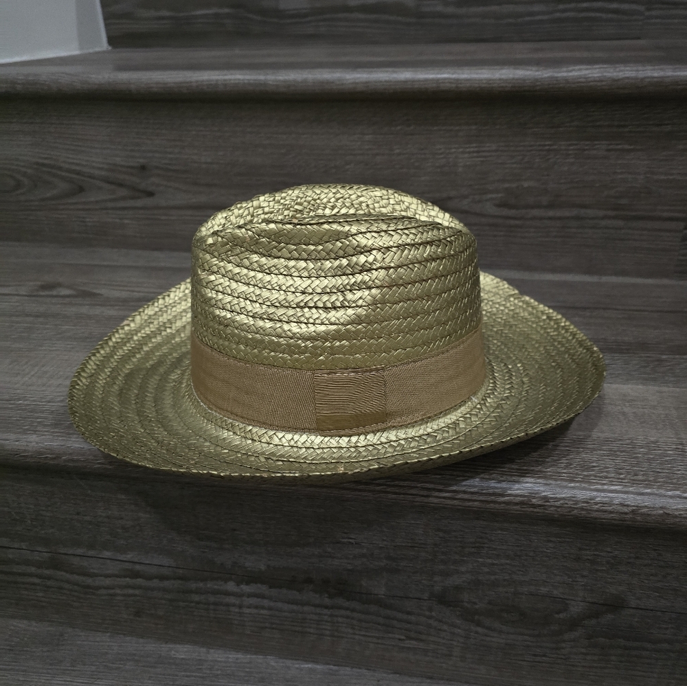 Morgan Taylor gold straw hat made in Italy